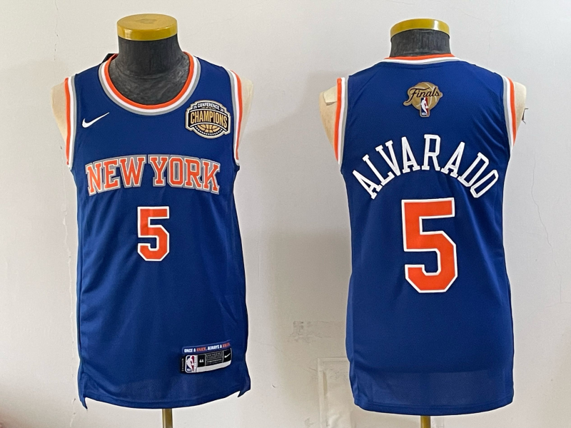 Men New York Knicks #5 Alvarado blue 2026 Nike NBA jersey 07230021